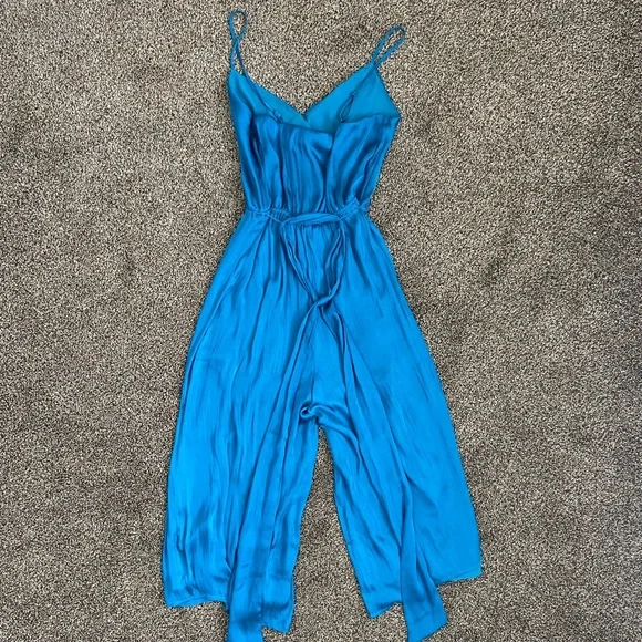 NWT Banana Republic PETITE SATIN WIDE-LEG CROPPED JUMPSUIT Size 4P - Picture 5 of 7